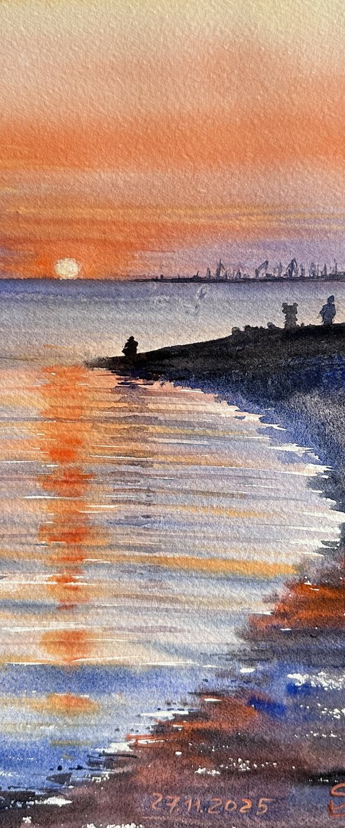 Coastal Sunset by Oleksandra Padushyna