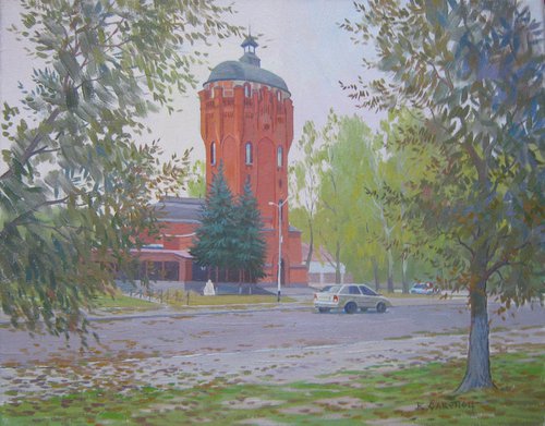 Landscape with a tower by Valeriy Savenets-1
