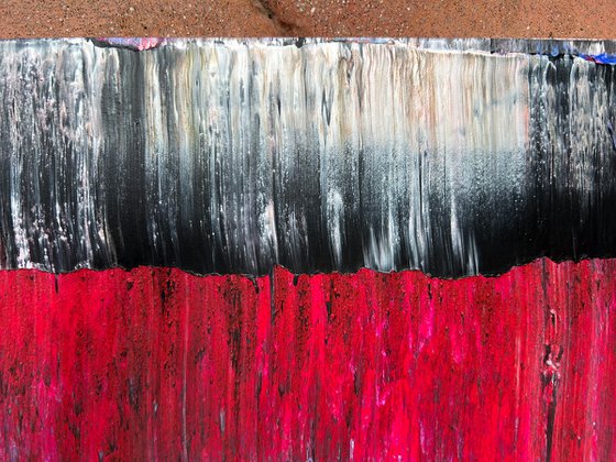 "Burn Out With Me" - Original PMS Abstract Acrylic Painting On Reclaimed Wood Panel - 11.5" x 24"