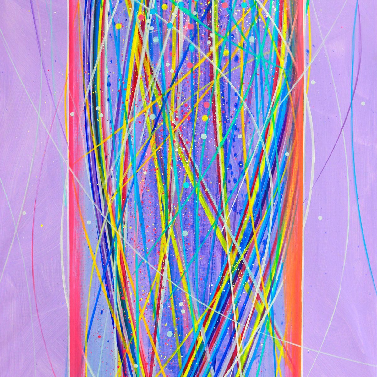 Abstract Acrylic Painting By Trayko Popov, 43 X 43", The Web. The Power Of The Web. Www., Original Artwork