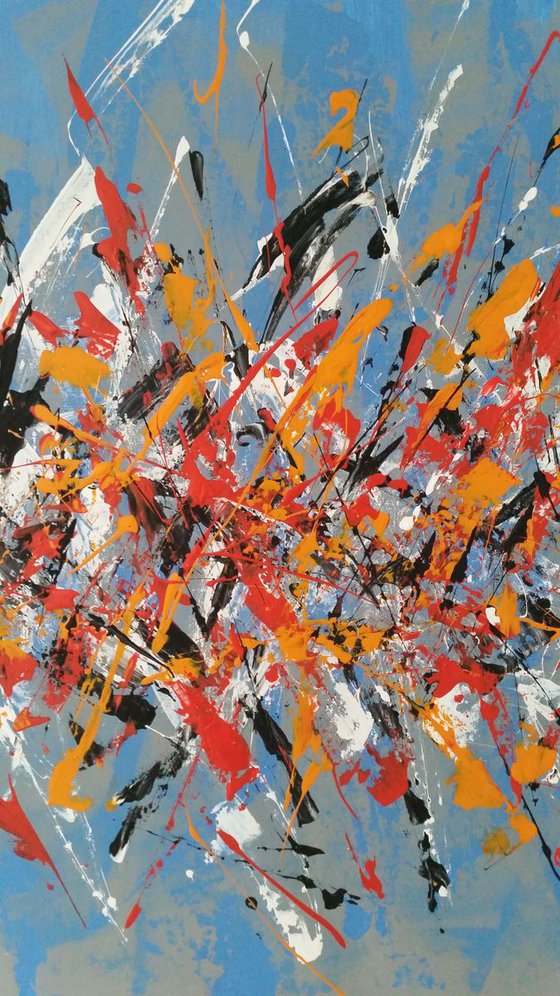 Abstract Modern acrylic painting on canvas by M.Y.