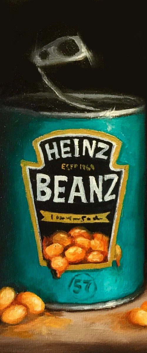 Small Heinz baked beans still life by Jane Palmer Art