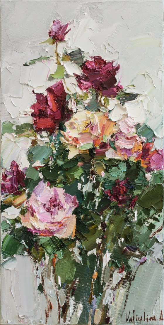 Roses  impasto painting - Original oil painting