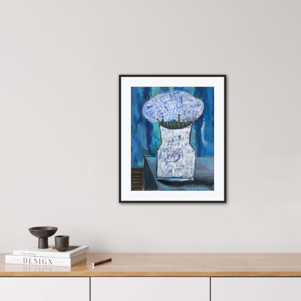 Organic Botanical Oil Painting By Roberto Munguia Garcia, 16 X 20", White Flowers, Original Artwork