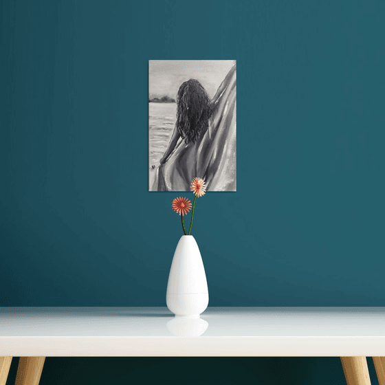 I believe I can fly, nude erotic girl oil painting, Gift art, original bedroom painting