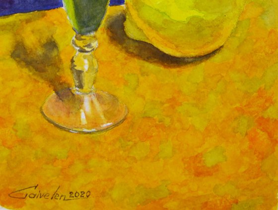 Quince painting still life