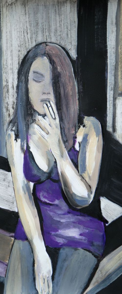 Woman with a cigarette by Alexandra Djokic