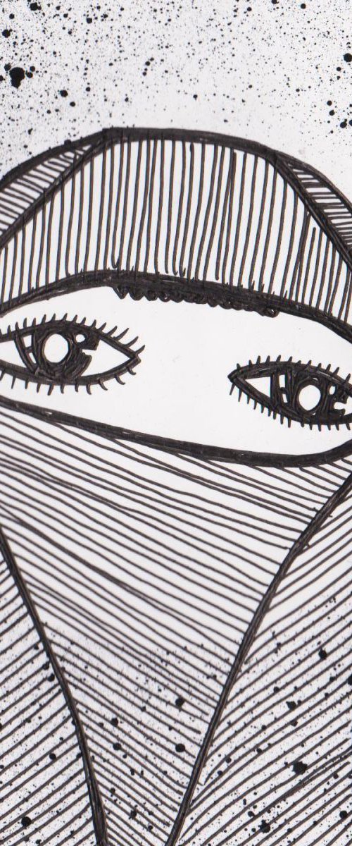 People Watching Sketch - 23 - The Burqa by Kev Munday