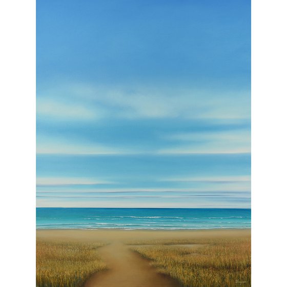 Golden Beach - Blue Sky Seascape