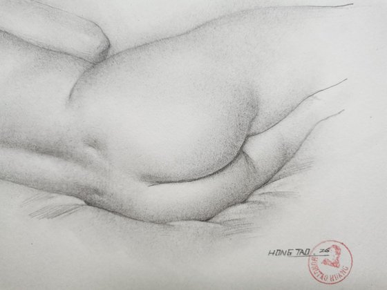 The woman lying on the sofa