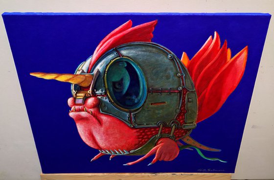 - THE WARRIOR FISH - ( 50 x 60 cm )