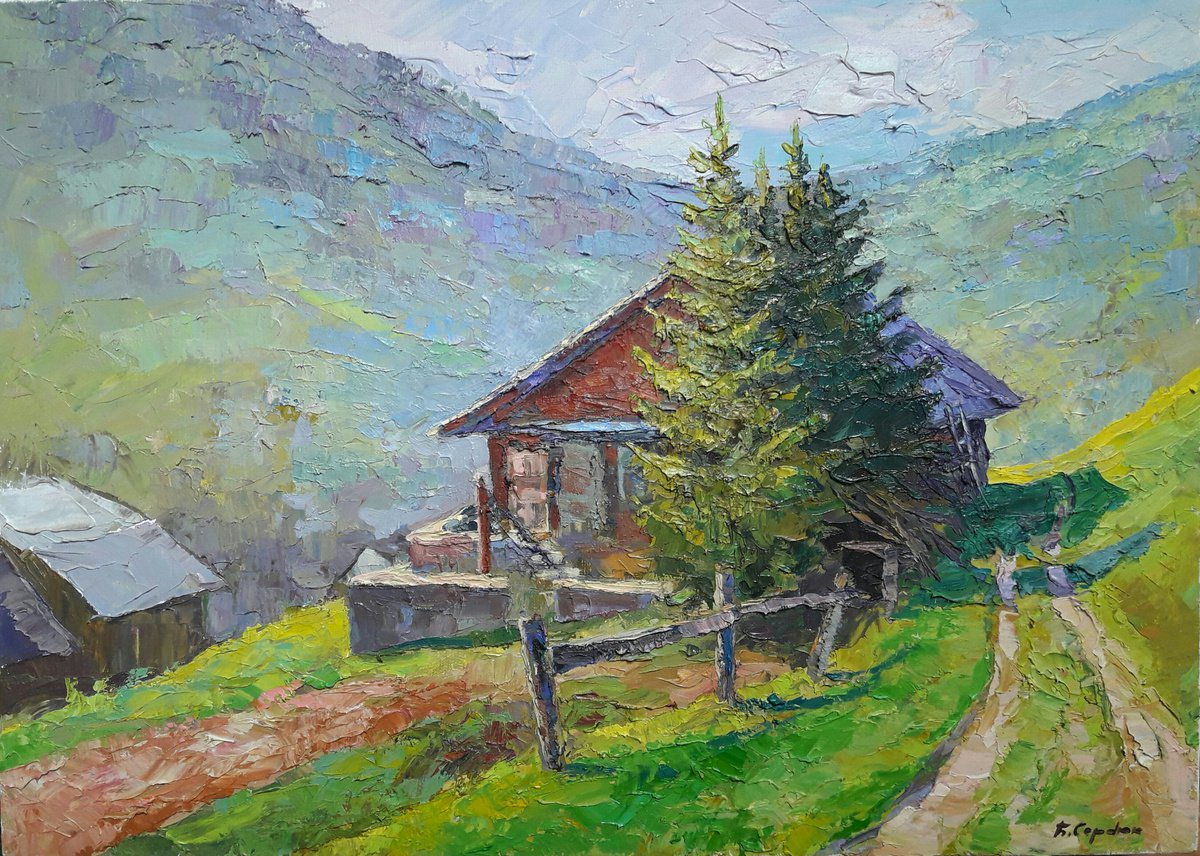 Oil painting High in the mountains nSerb226 by Boris Serdyuk