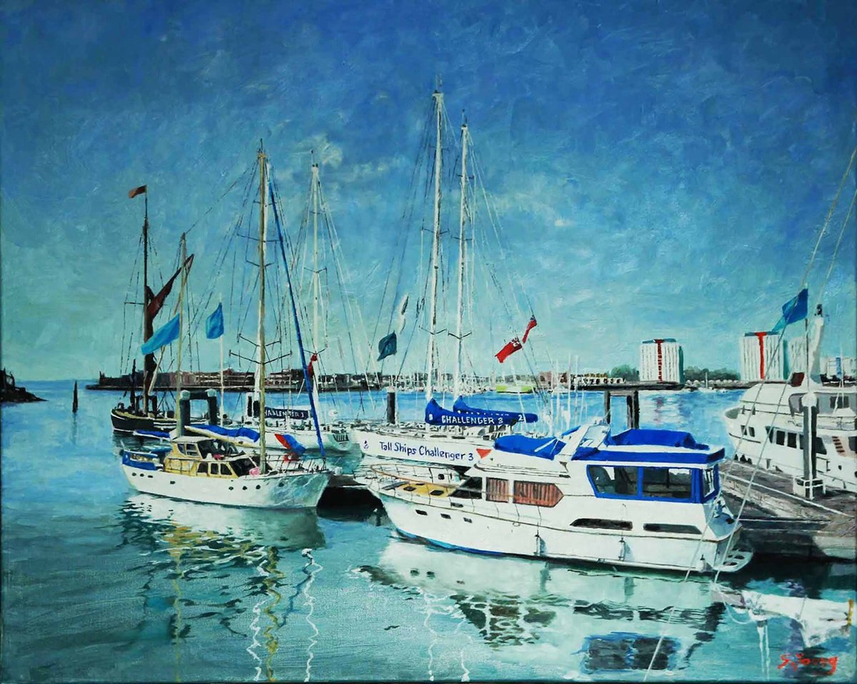 Port of Portsmouth  (Unframed) by Salvador Young