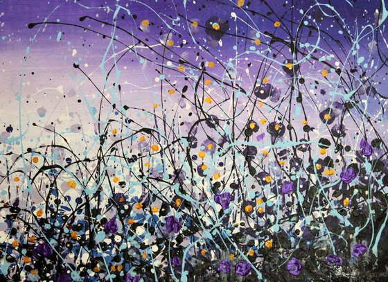 Star Rise #5 - Large original abstract floral painting