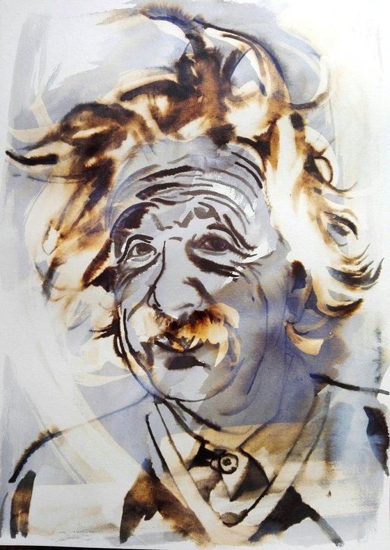 Celebrity Albert Einstein Face | Famous Man Head Portrait