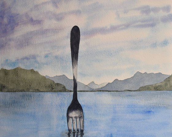 The fork in Lac Léman