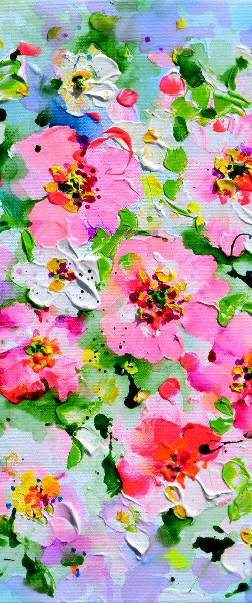 Wild White and Pink Roses by Soos Roxana Gabriela