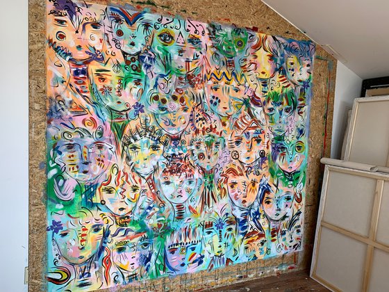 77''x 69''(195x 175cm), Souls 4