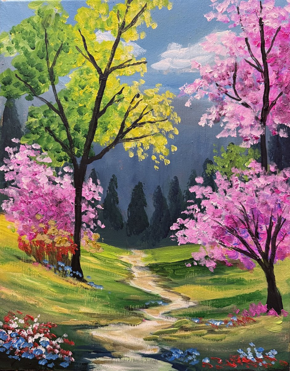 Enchanting Spring By Aisha Haider, 14 X 18, Artwork For Sale On Artfinder