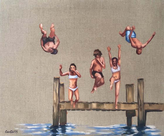 Summer diving with friends