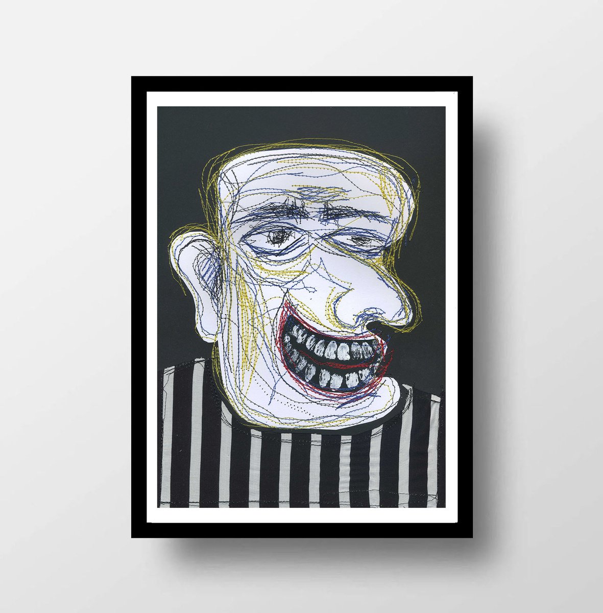 Expressive Portrait Collage By V. Lishko, 8 X 12", Portrait, Original Artwork