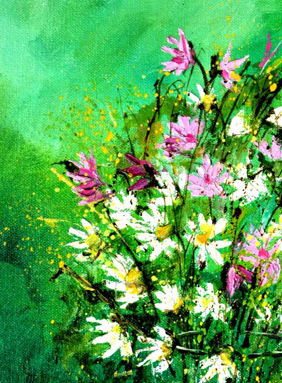 Still life pink flowers