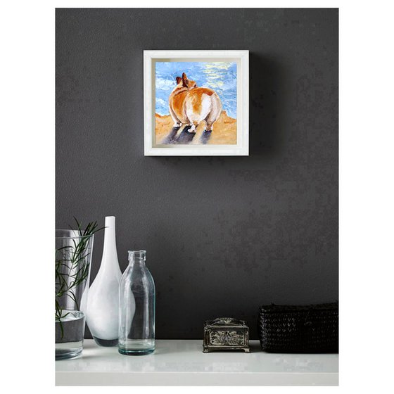 Corgi Painting Original Art Corgi Butt Artwork Dog Wall Art