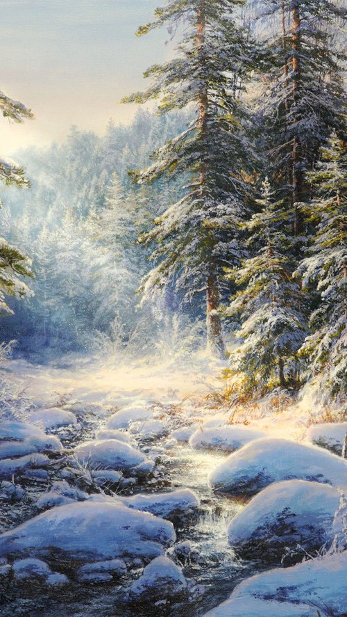 Whisper of a winter Stream by Viktar Yushkevich YUVART