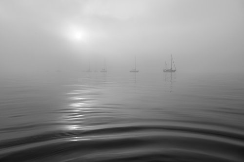 FOGGY BOATS by Andrew Lever