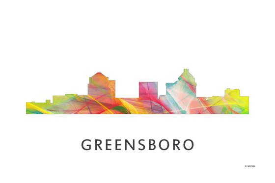 Greensboro North Carolina Skyline WB1