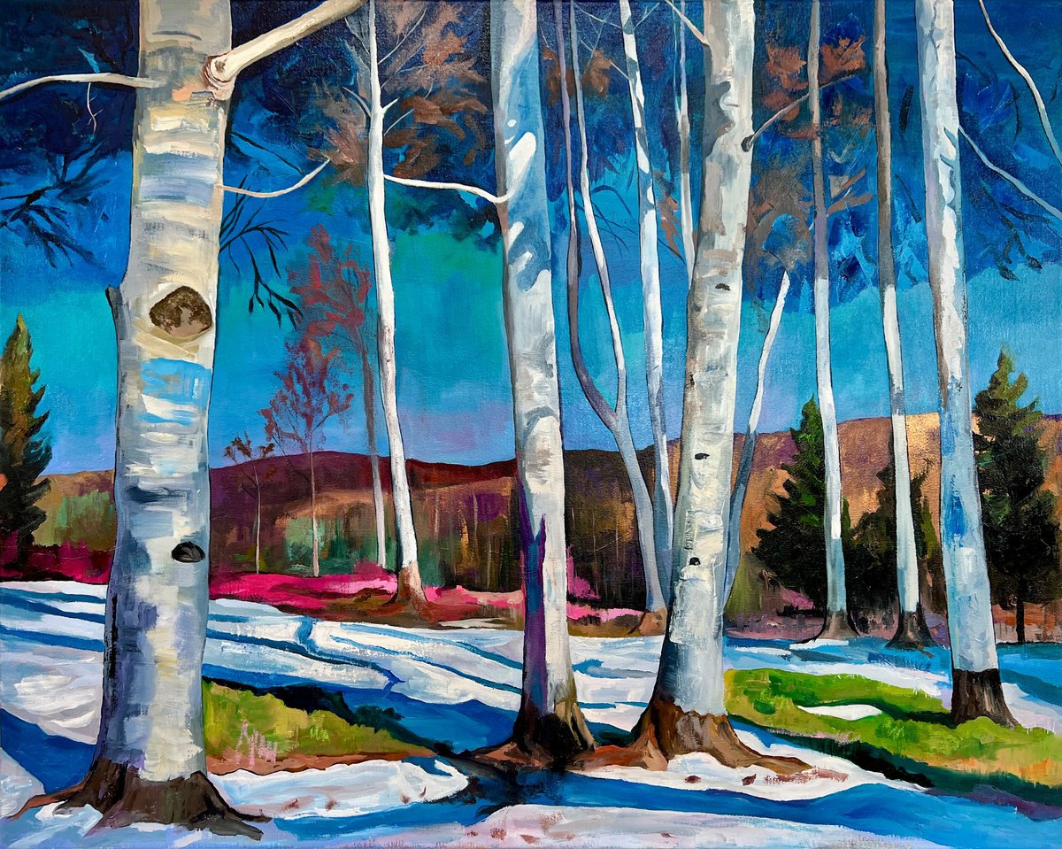 Expressive Landscape Oil Painting By Jonathan Mcafee, 30 X 24, Whispers Of Winter, Original Artwork