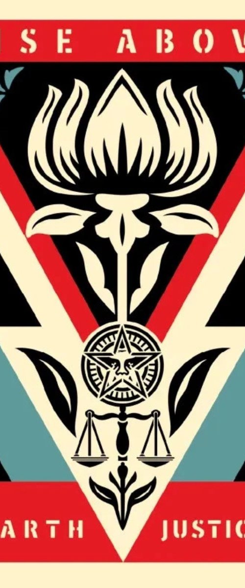 Rise Above Earth Justice (Red) by Shepard Fairey