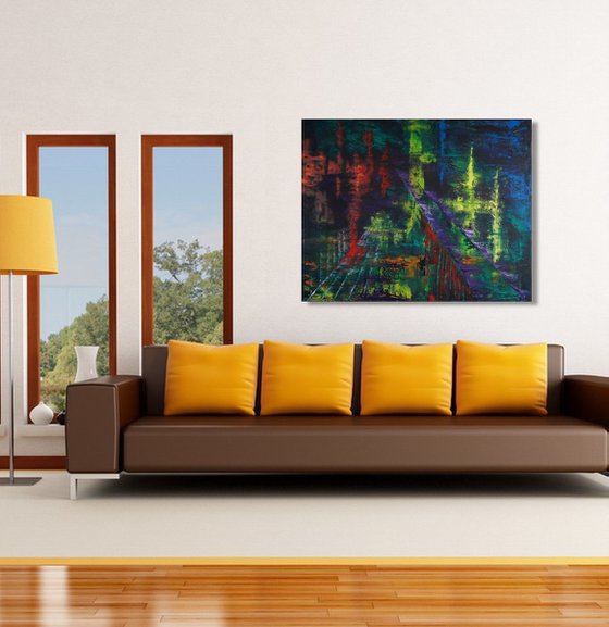 Bridged Nightlife (100 x 80 cm) XL oil (40 x 32 inches)
