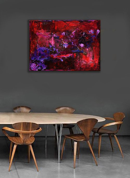 Abstract in Red & Purple by Anna Sidi-Yacoub