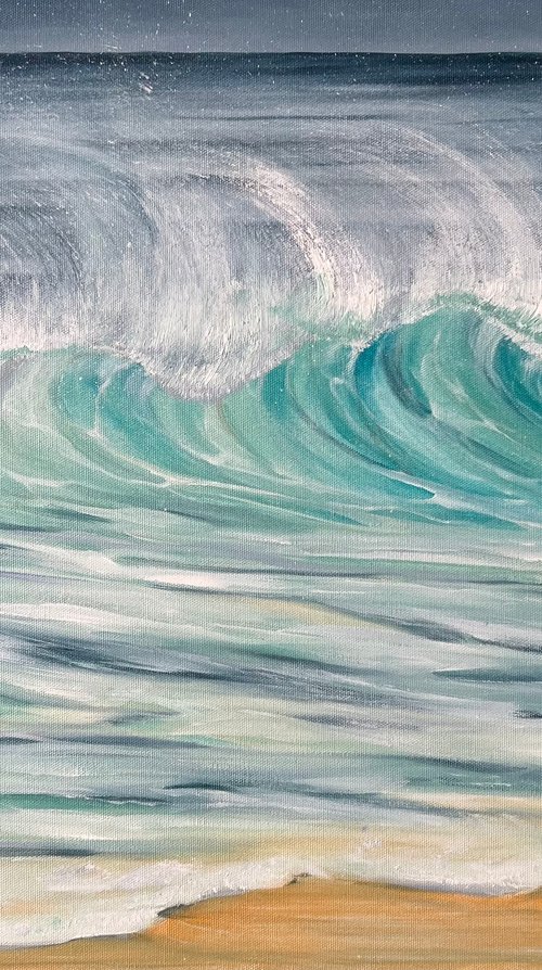 Light blue ocean wave by Valeria Ocean