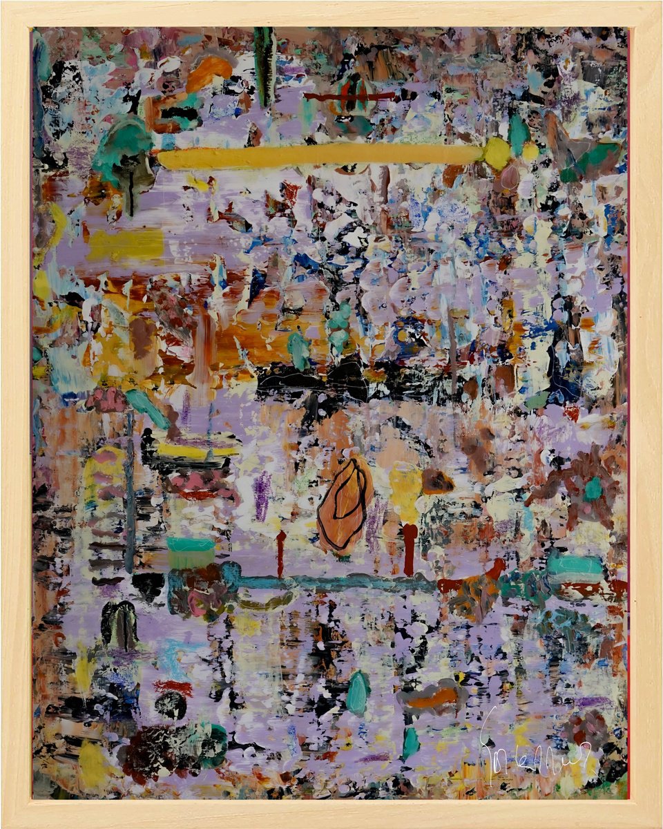 Organic Abstract Acrylic Painting By Geert Lemmers Fpa, 33 X 41, Mystery And Substance Iii, Original Artwork