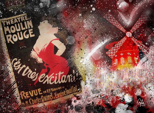 Moulin Rouge | 2012 | Digital Painting Printed on Photo Paper | High Quality | Unique Edition | Simone Morana Cyla | 40 X 30 cm | Published | by Simone Morana Cyla