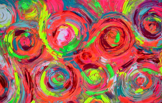 Gypsy Dance 9 - 150x60 cm - Big Painting XXXL - Large Abstract, Supersized Painting - Ready to Hang, Hotel Wall Decor