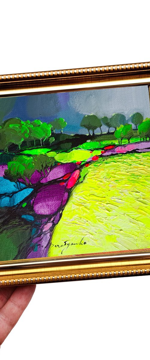 Abstract landscape painting by Nataly Derevyanko