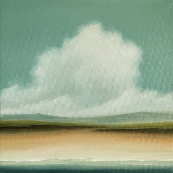 Those Clouds Above The Sands - Original Seascape Oil Painting on Stretched Canvas