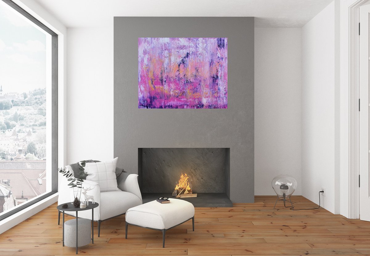 Purple rain - large abstract painting by Ivana Olbricht