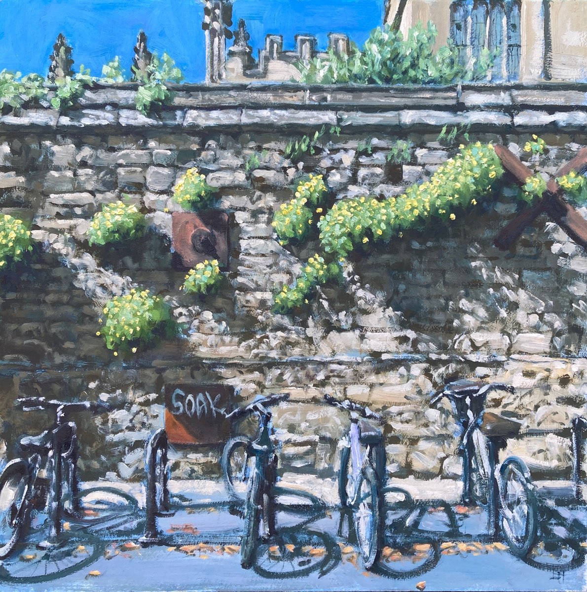 Bikes In Brasenose Lane By Ben Hughes, 12 X 12, Artwork For Sale On Artfinder