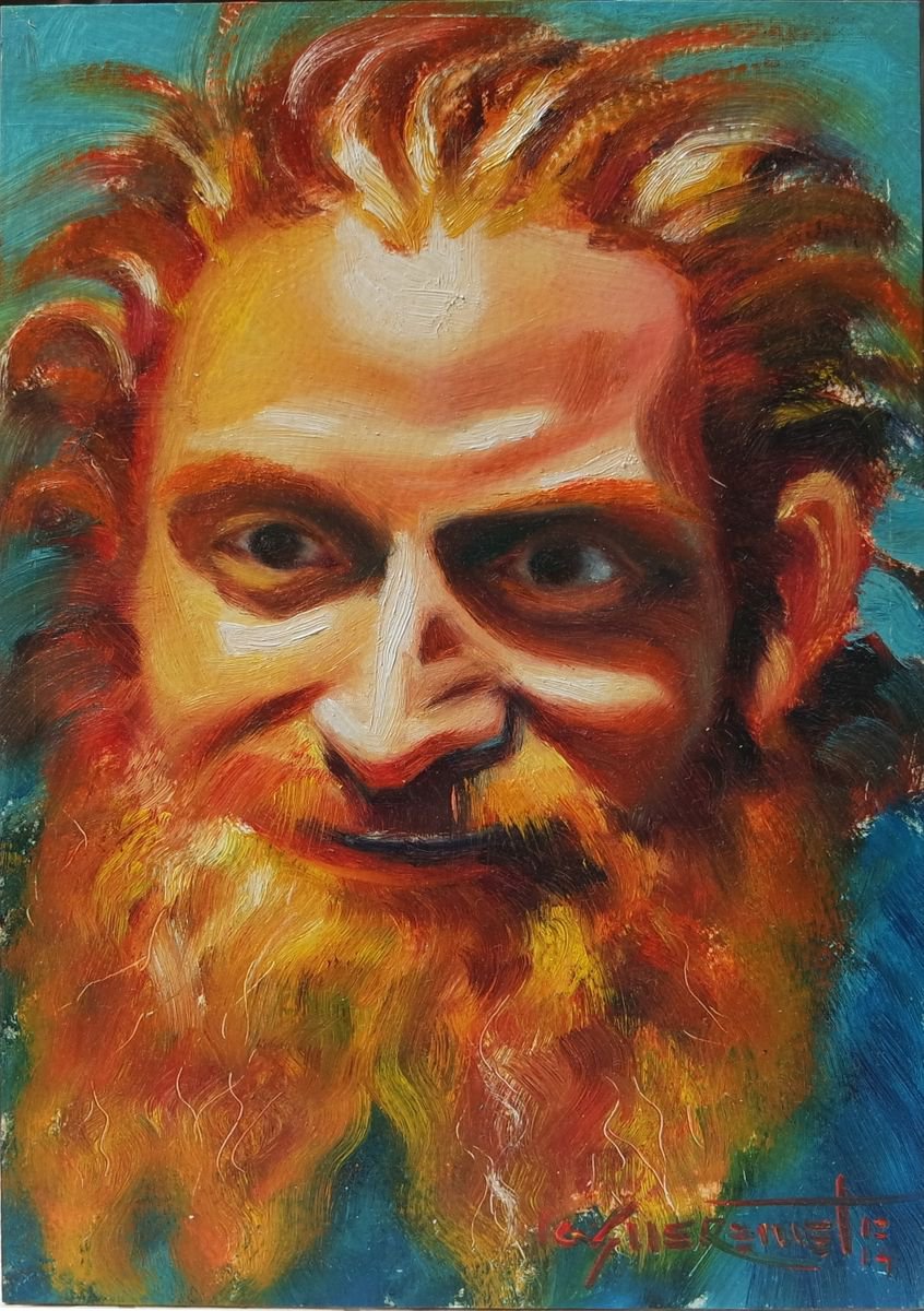 THE RED BEARD - ? - Oil Painting on Panel by Ion Sheremet