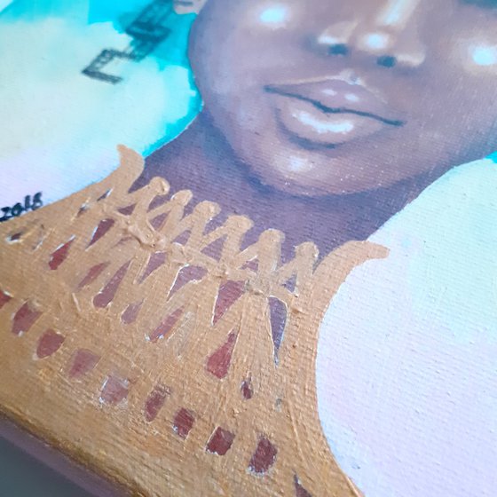 'Regal' Original Acrylic Painting on Canvas of a Black Woman