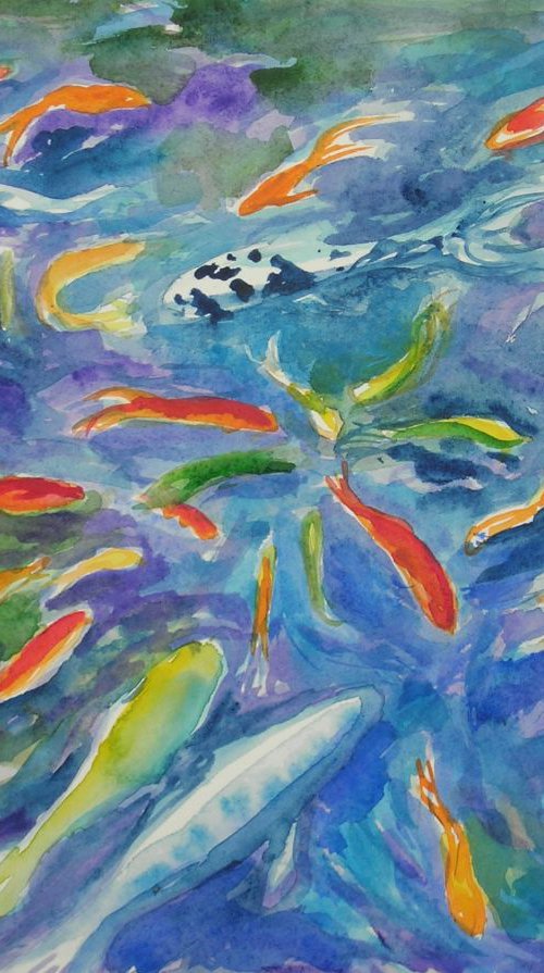 Koi fish pond II by Maja Grecic