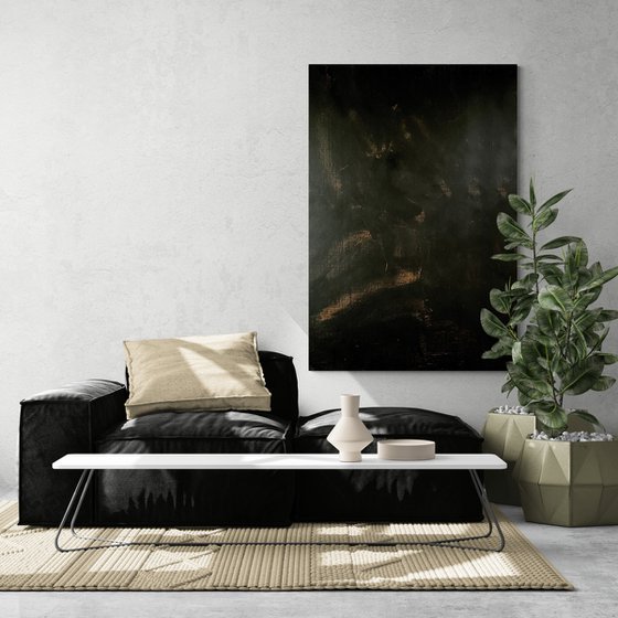 Abstract No. 522 extra large black monochrome minimalism XXL