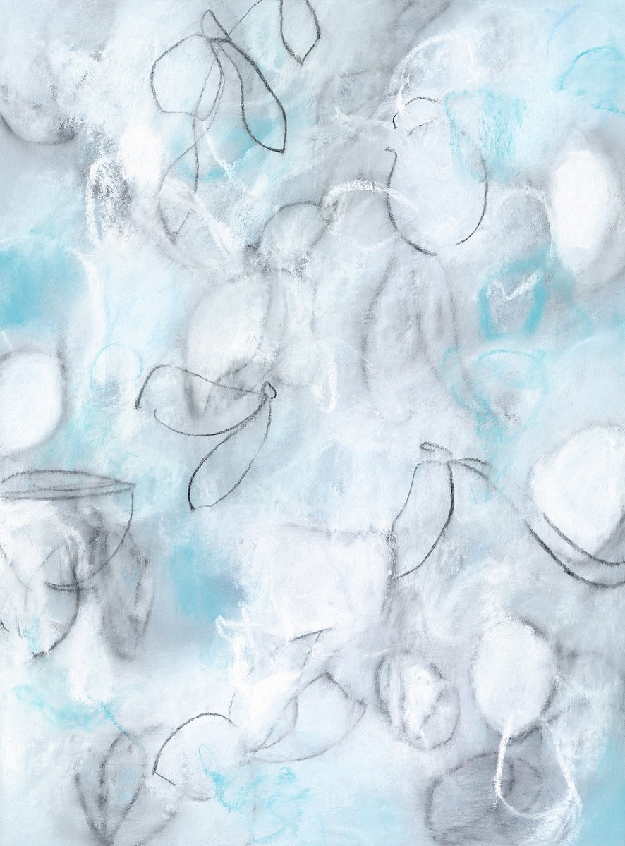 Abstract Botanical Drawing By Sara Richardson Artist, 15 X 20", Float No.18, Original Artwork