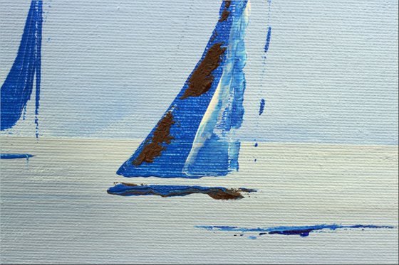 Happy Holidays II - abstract seascape on canvas, ready to hang