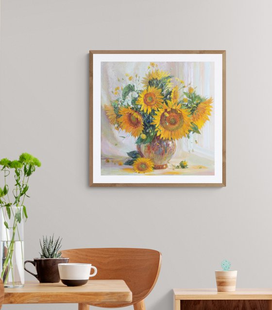 Sunflowers by the window