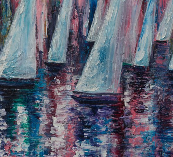 Sails To-Night (Palette Knife)
